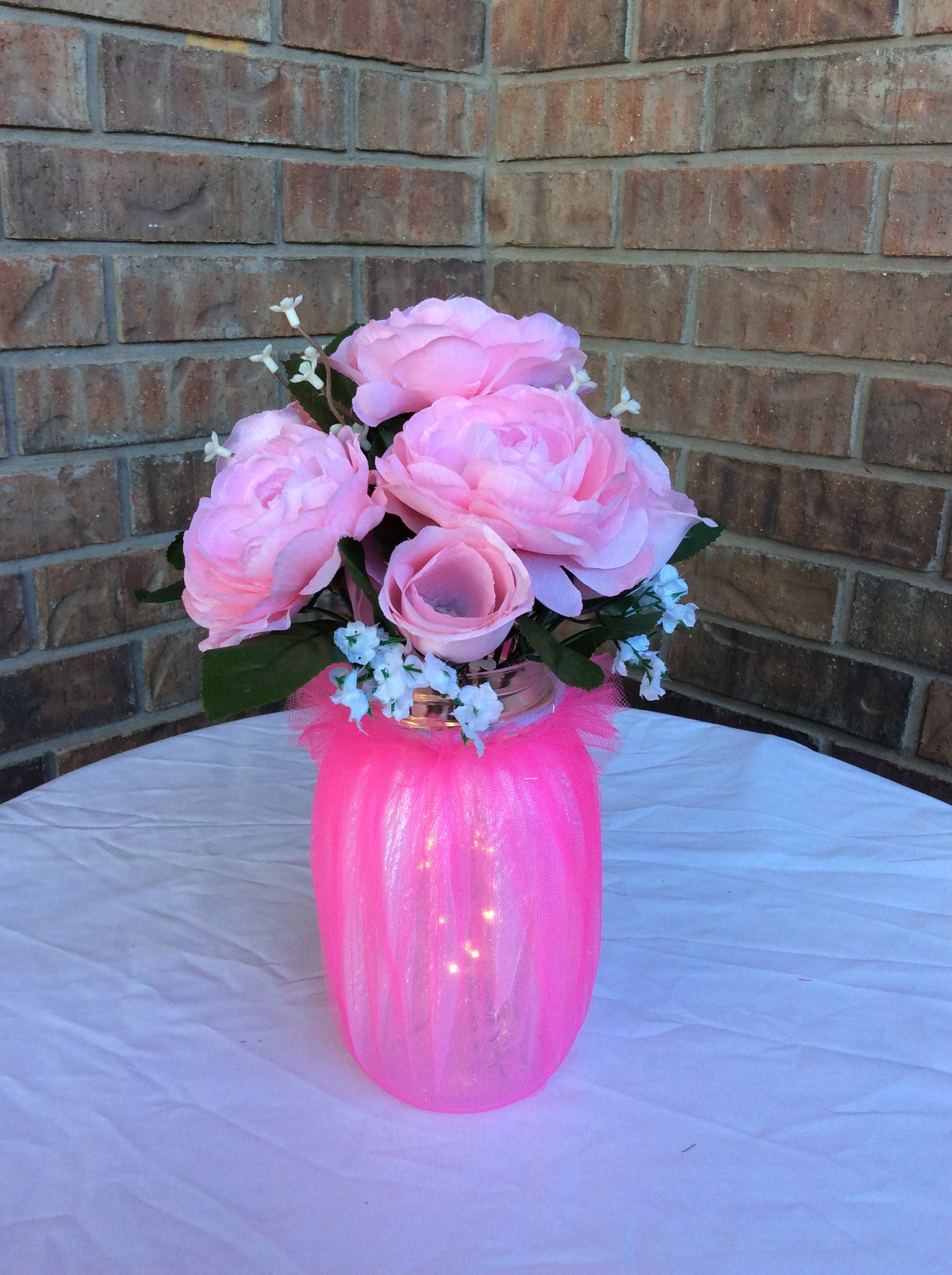 Lighted floral centerpiece Etsy