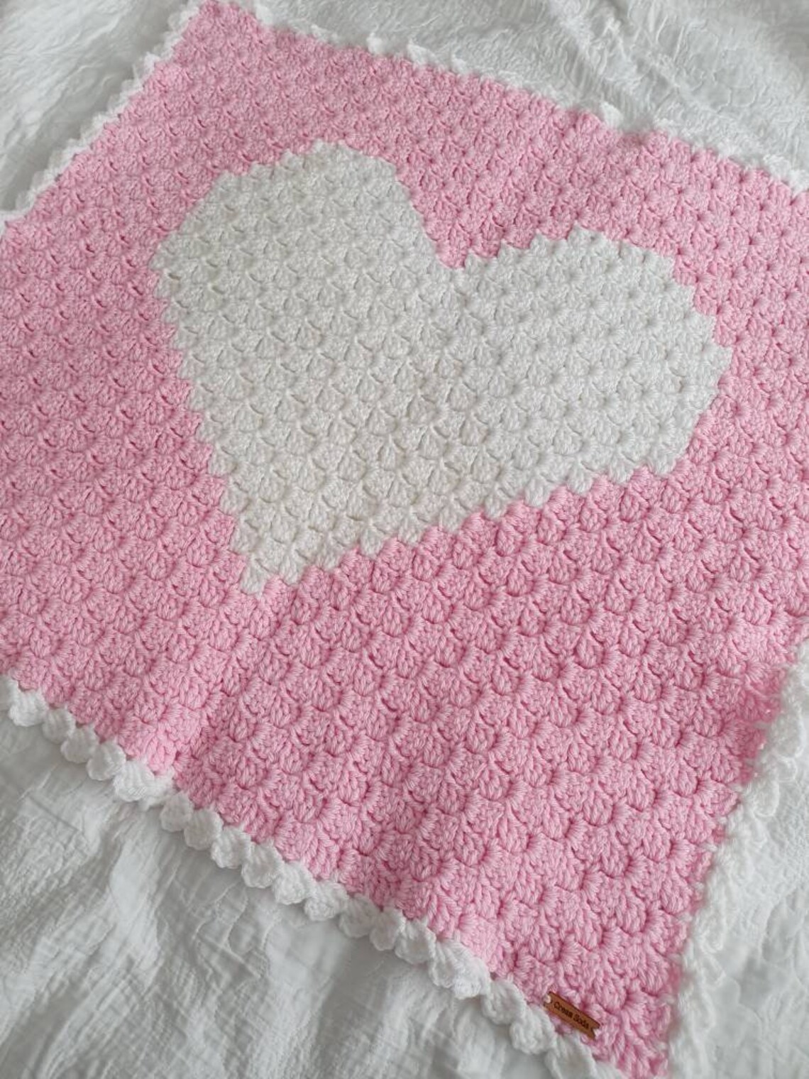 Gehäkelte C2C Herz Baby/Lap Decke | Etsy