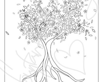 Cherry Blossom Tree Printable Coloring Page