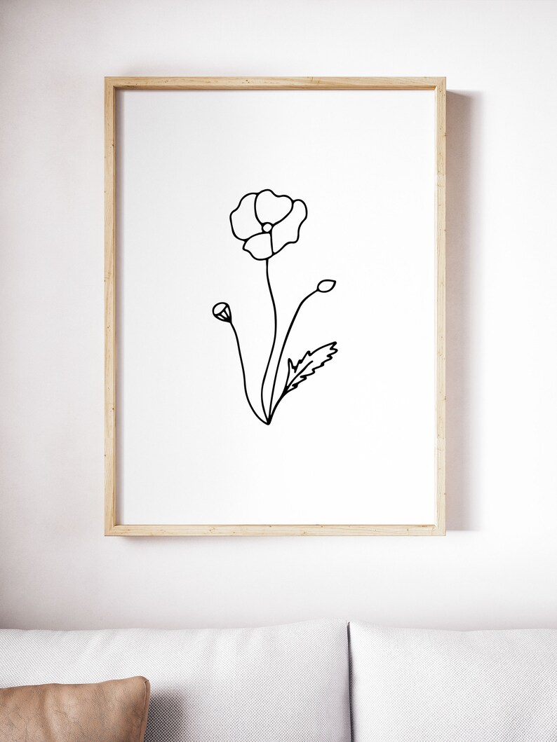 Minimalist Wall Decor Flower Print Bedroom Decor Farm House Etsy