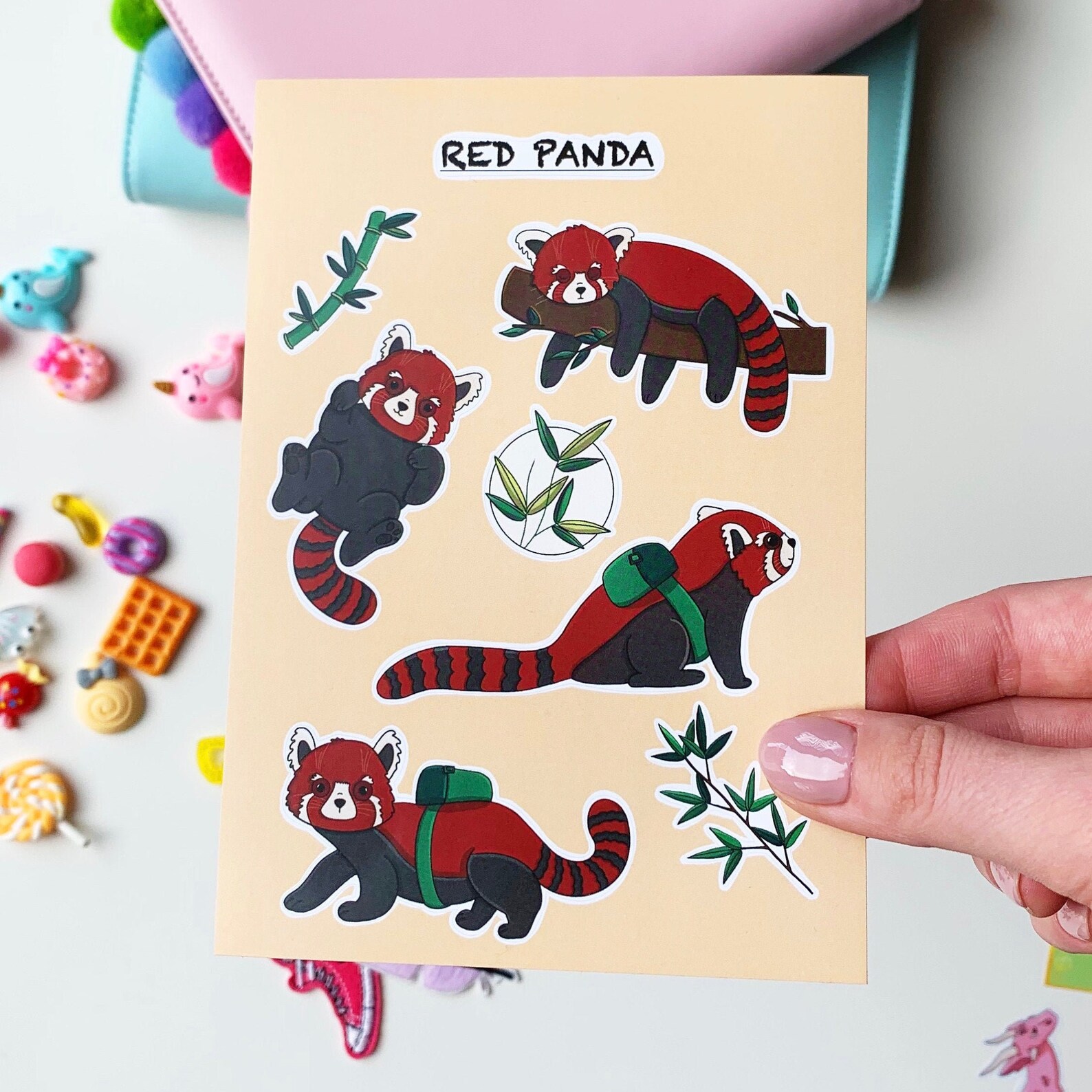 Cute Red Panda Sticker Sheet Etsy