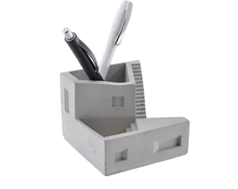 Handmade Concrete Pen Holder: Modern Desk Organizer