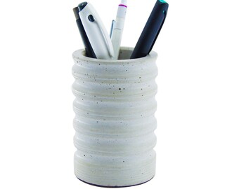 Handmade Concrete Pencil Holder: Modern Desk Organizer