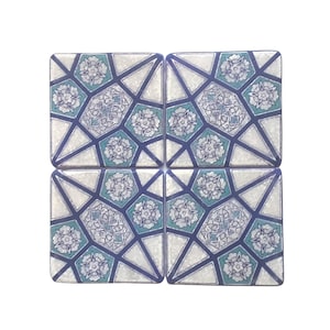 Marble Coaster Set, Patterned Marble Coaster, Wedding Gift or Housewarming | MRBL-2020122 | 4 Pcs