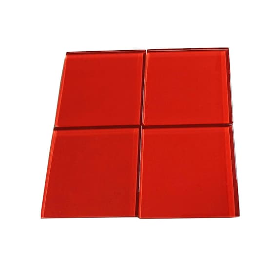 Red glass sale coasters
