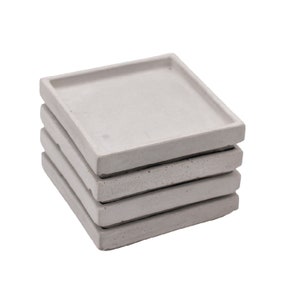 Handmade Square Concrete Coasters: Drink Coaster Set of 4