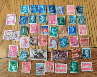 Set of 46 Vintage European Advertising Poster Stamps Mini Box Scrapbook Stickers