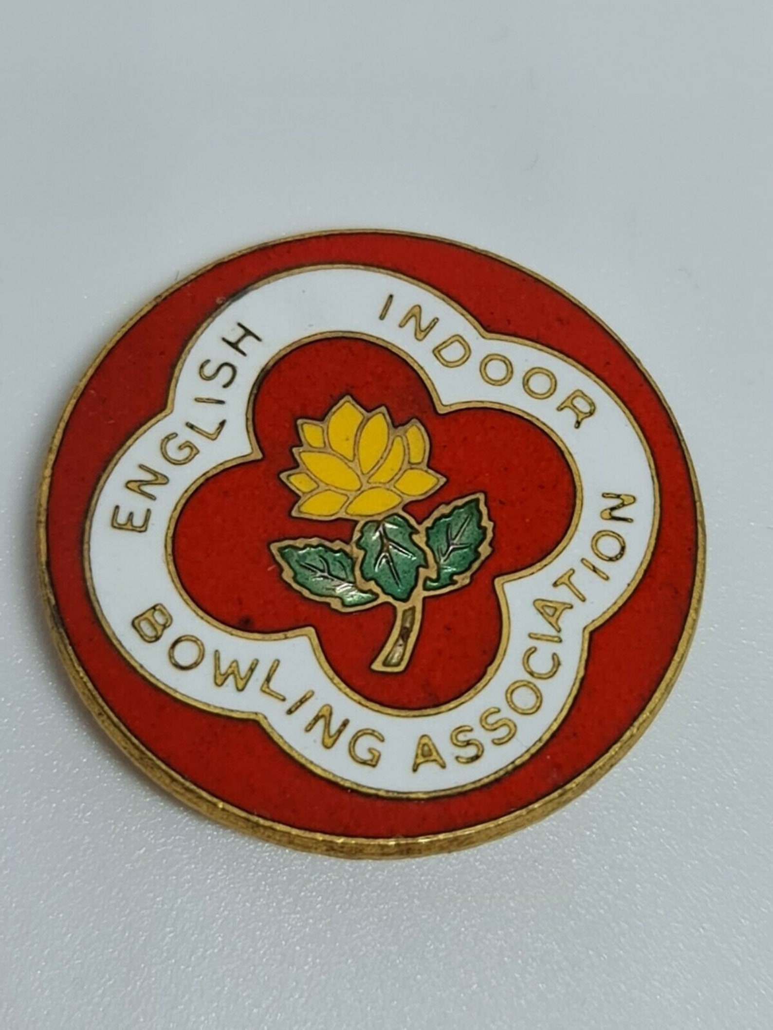 Vintage English Indoor Bowling Association Enamel Badge Etsy