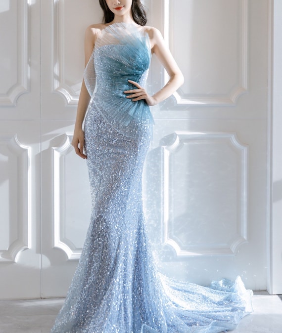 blue mermaid dress