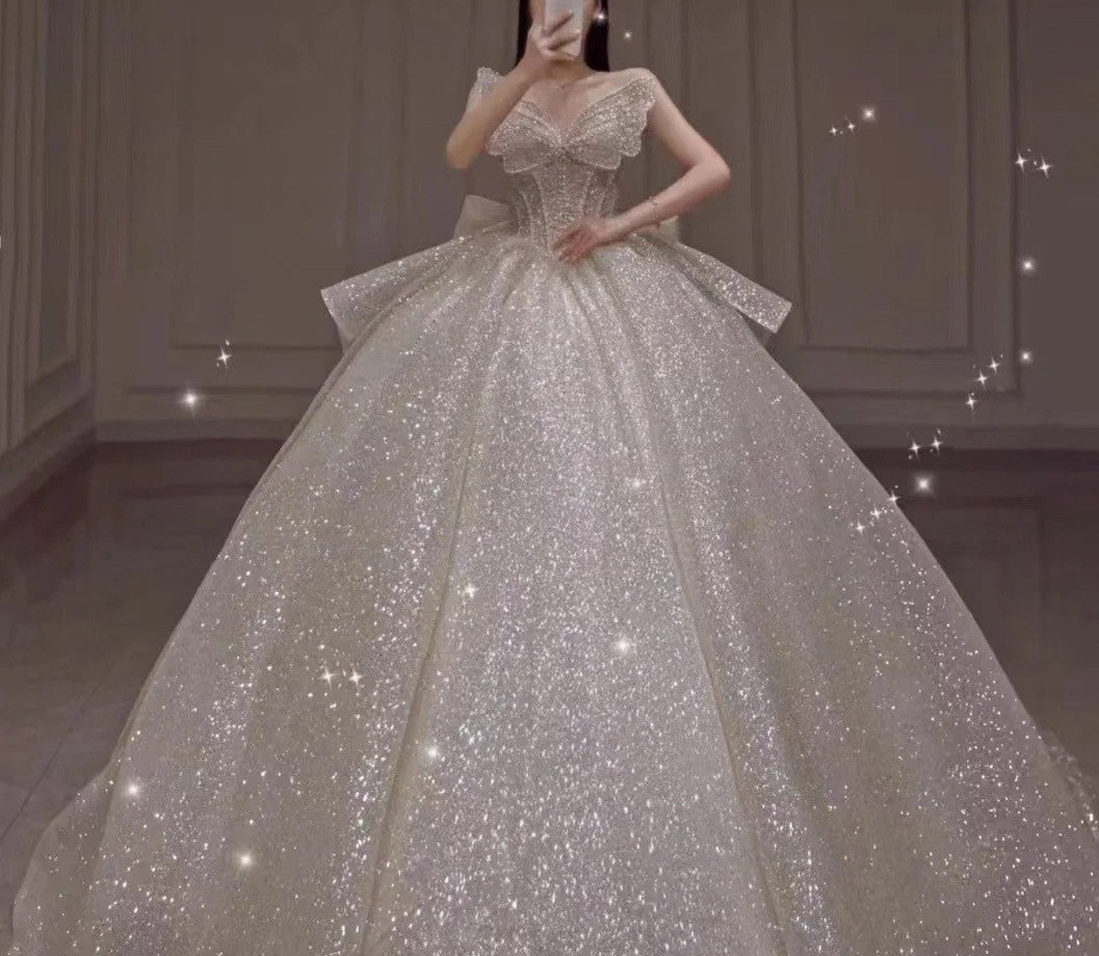 Butterfly Applique Sparkle Gown