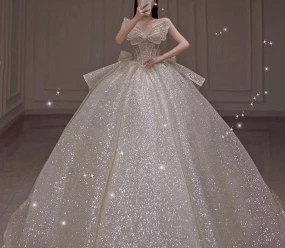 sparkly ball gown wedding dress