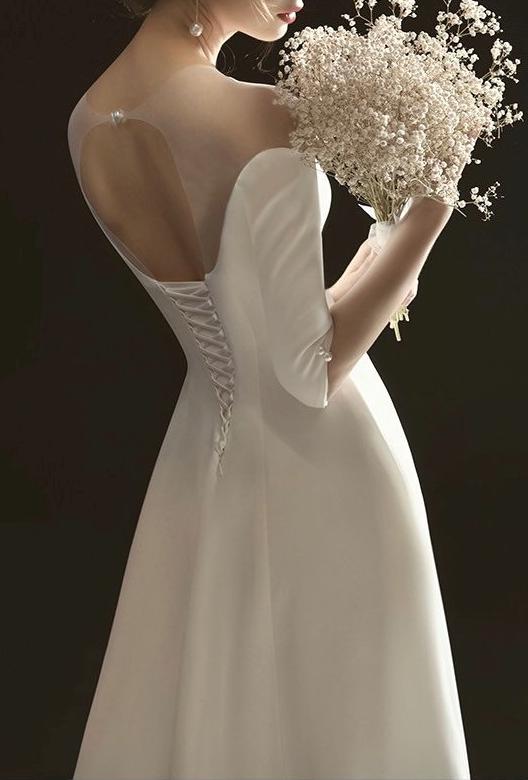 A Line Wedding Dress - Simple Satin Wedding Gown - Long Sleeve Wedding Dress - Illusion Neck Wedding Dress - off the Shoulder - Sweetheart - Etsy A Line Wedding Dress - Simple Satin Wedding Gown - Long Sleeve Wedding Dress - Illusion Neck Wedding Dress - off the Shoulder - Sweetheart - Etsy