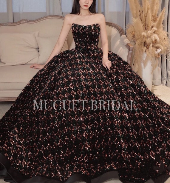 Black Designer Indian Evening Gown -- Miraamall - USA UK Canada
