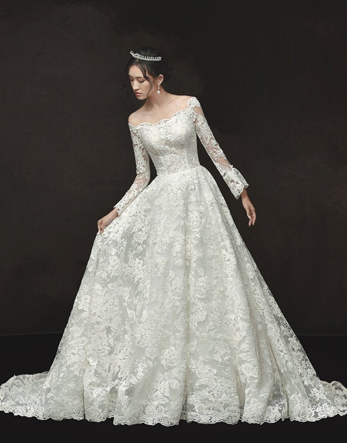 Lilac Off The Shoulder A-Line Long Wedding Guest Dress