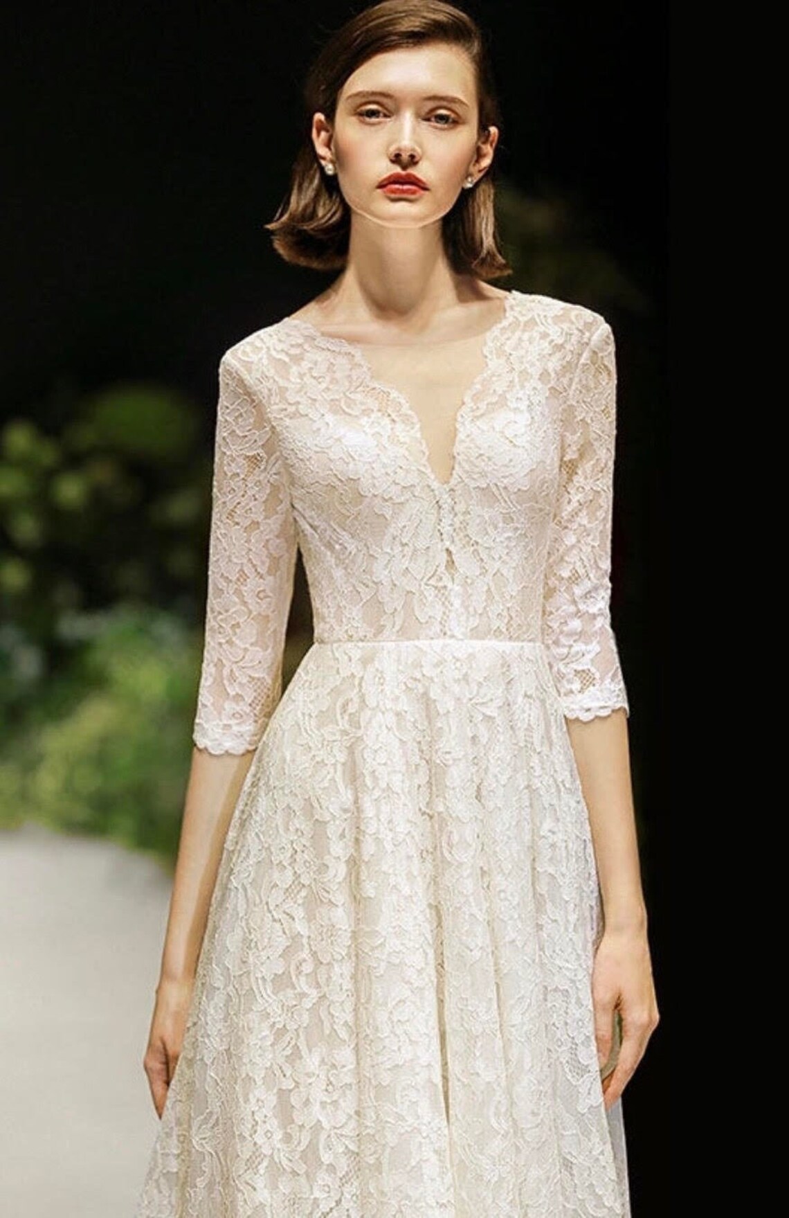 Lace Evening A-Line Dress main image 0