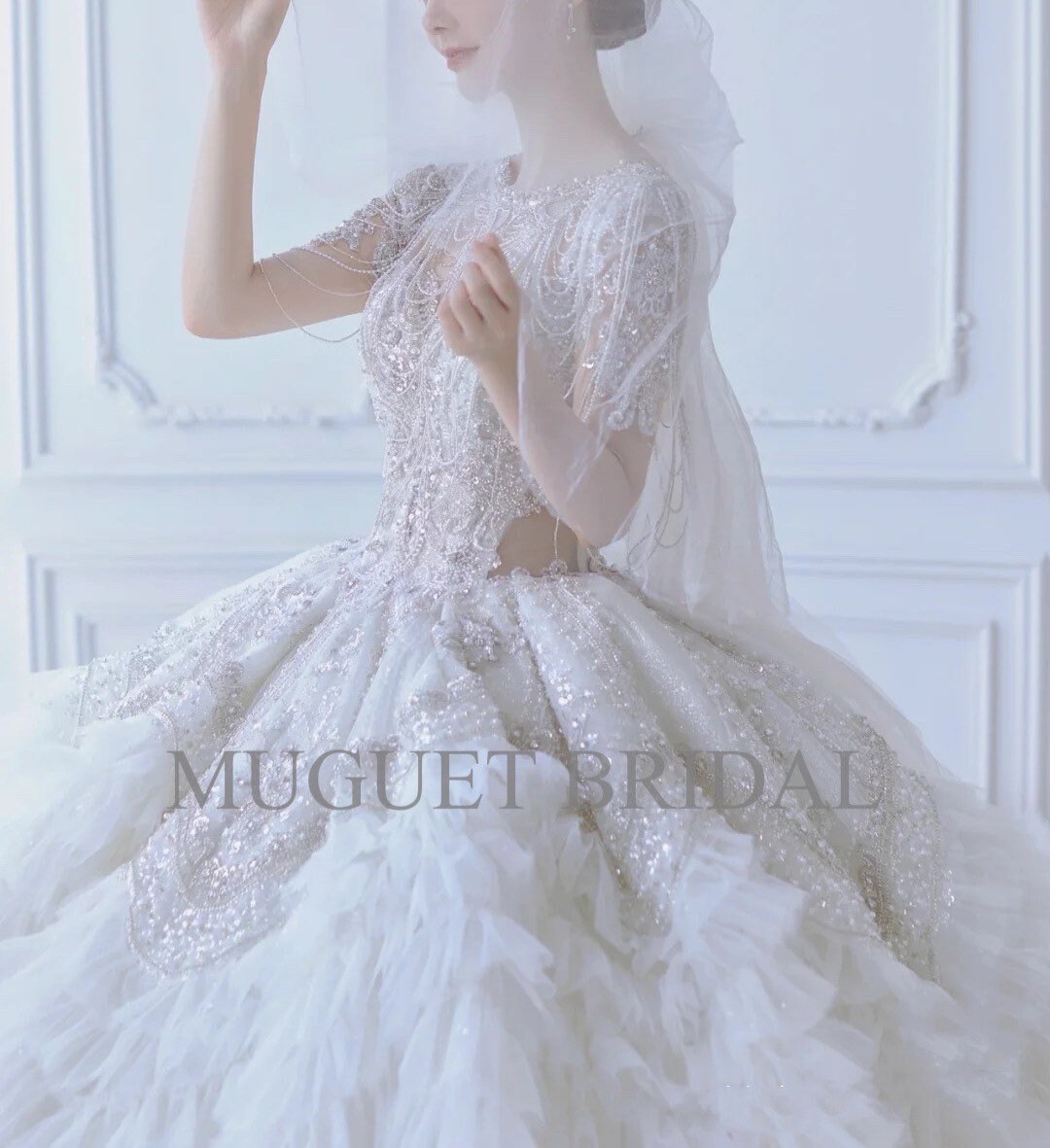 muguet tulle frill tailored jacket