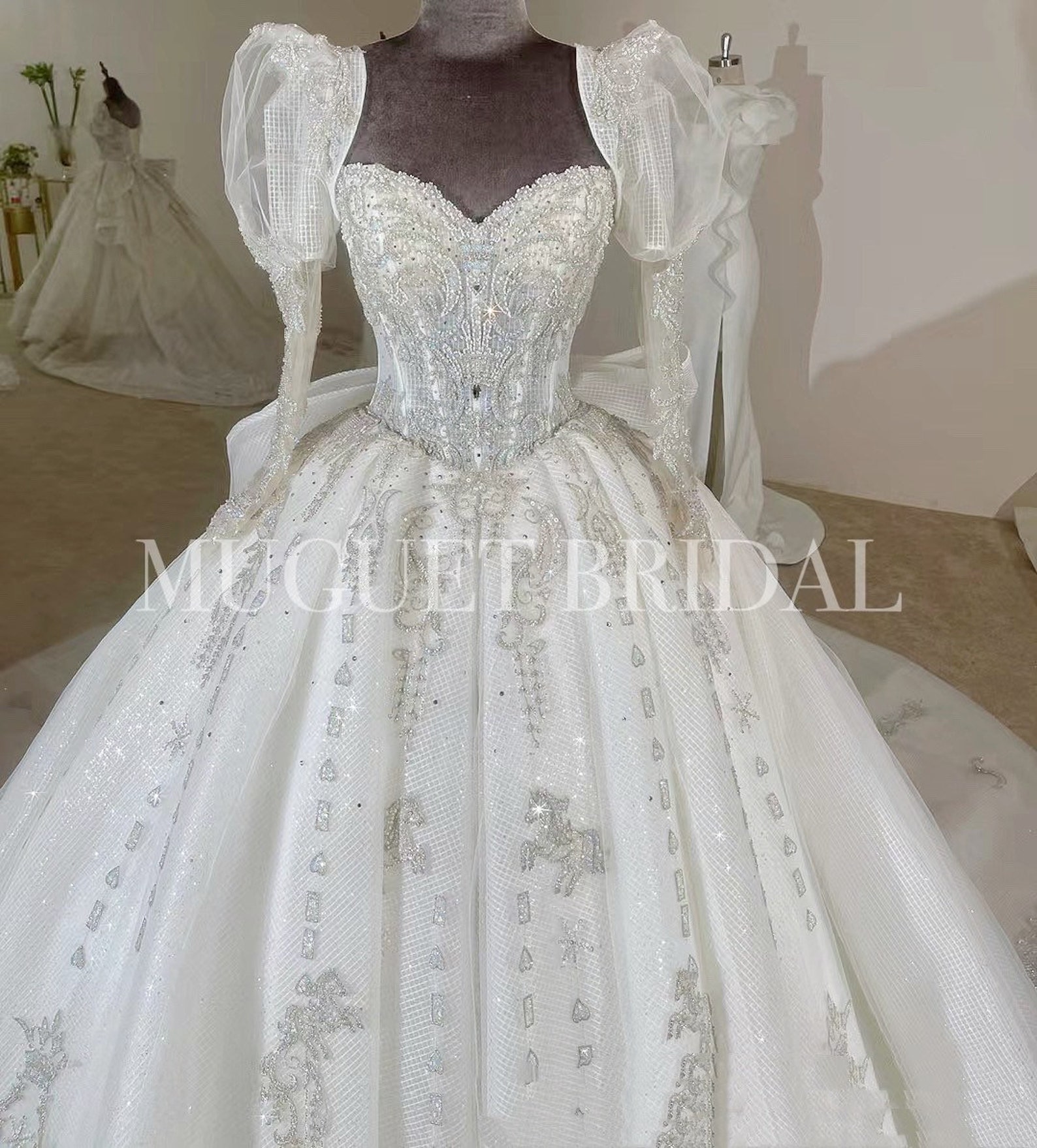 Luxury Sparkly Wedding Dress Ball Gown Wedding Dress - Etsy