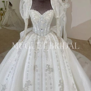 Luxury Sparkly Wedding Dress Ball Gown Wedding Dress Strapless Wedding ...