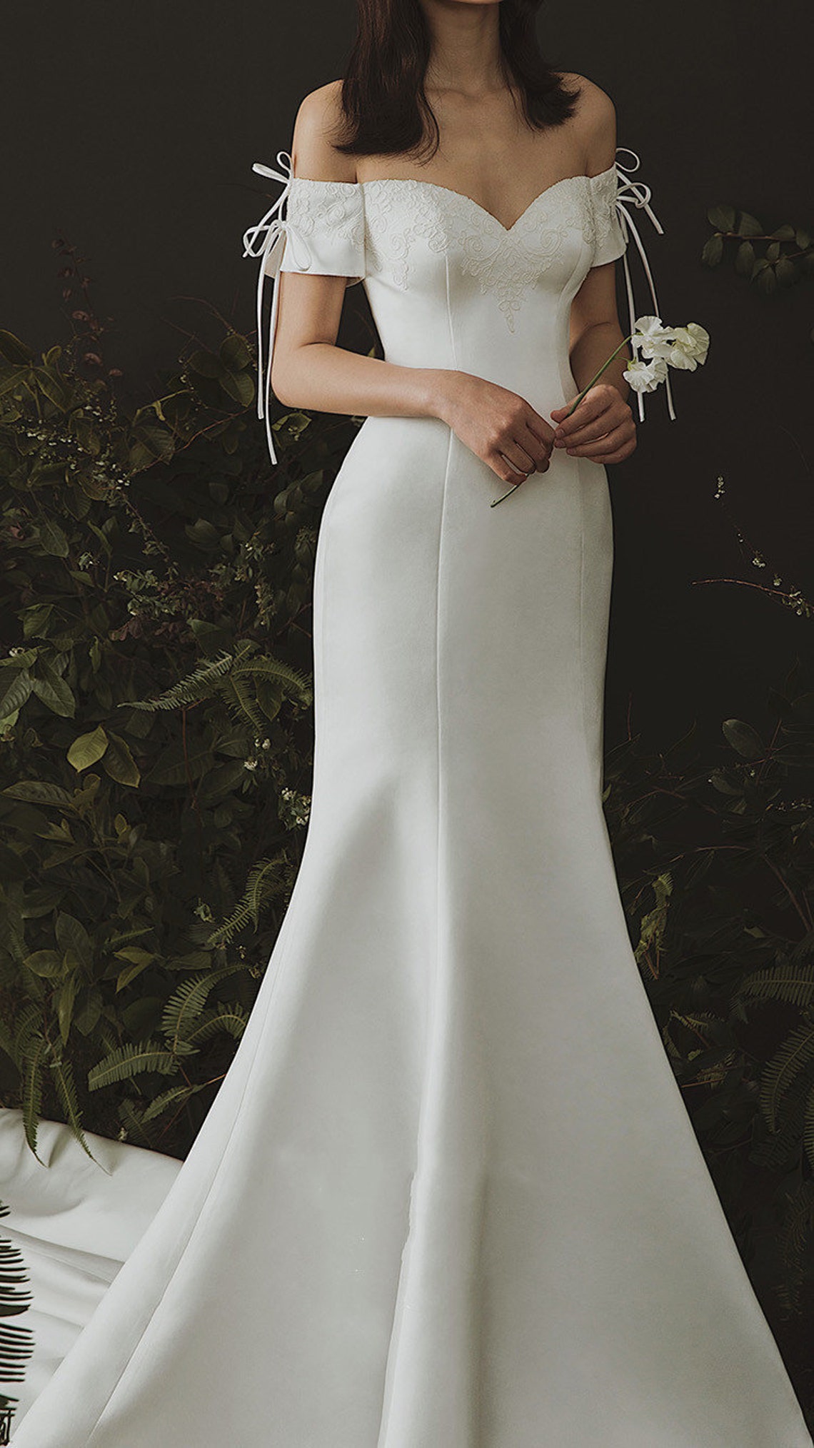 Simple Mermaid Wedding Dress Satin Wedding Dress Trumpet - Etsy