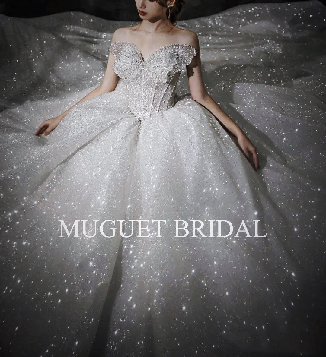 slim fit dress slacks Sparkle Strapless Princess Wedding Dress with Rhinestone Embellished Long Veil - Alisse Bridal Snow/Winter-Diamond White / Stone - Lace main image 0