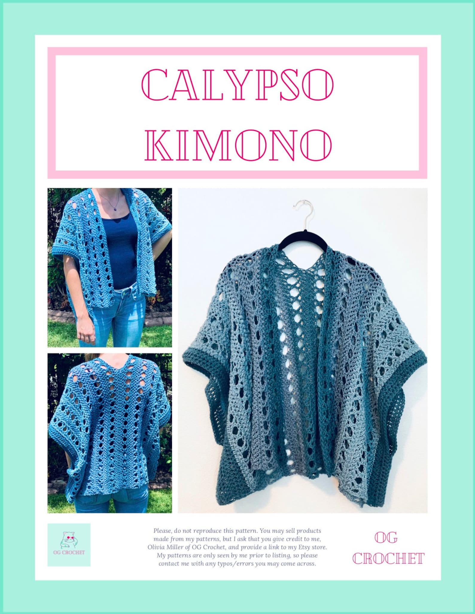 Calypso Pattern Calypso Kimono - PDF Crochet Pattern (women's Sizes S-3XL) - Etsy