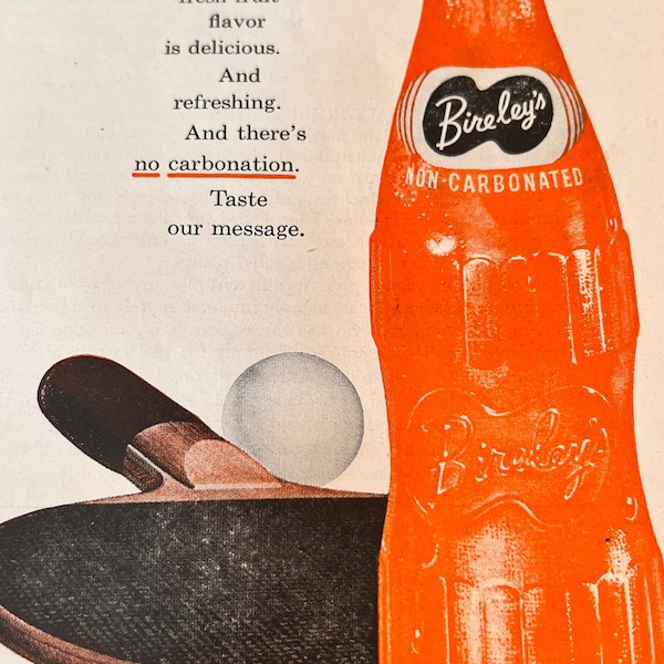 Vintage Bireleys Orange Drink Ad 1950s Life Magazine 10.5" X 14" Non Carbonated