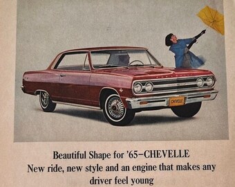 Vintage Chevelle Red Ad Newsweek October 1964 8" X 11"