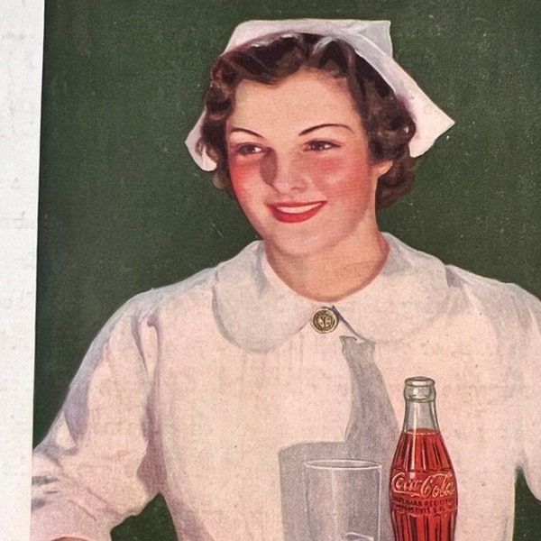 Vintage Coca Cola Ad 6.5" X 9.75" 1930s Coke Ad