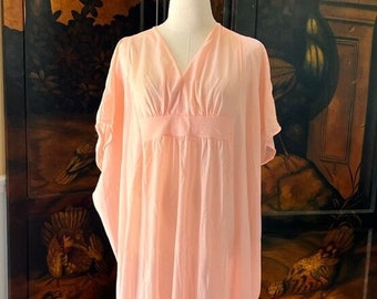 Vintage Nightgown MuMu Style Peachy Pink Long Gown