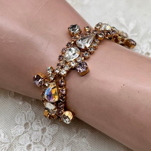 Clear Crystals Bracelet Gold Toned Stylish