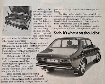 Vintage Saab Ad Esquire Magazine October 1973 8" X 11"