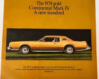 Vintage Cadillac Gold Ad Esquire Magazine October 1973 8" X 11"