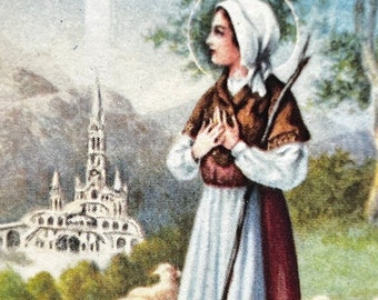 Vintage Holy Card Saint Bernadette Made in France