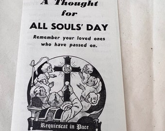 Vintage All Souls Day Pamphlet Hand Out