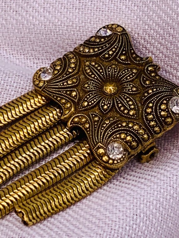 Vintage 1930s Brooch Gold Plated - image 3