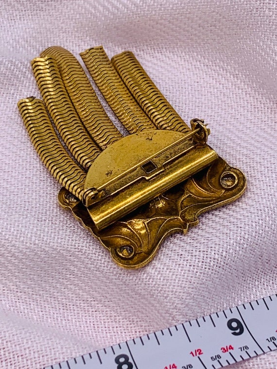 Vintage 1930s Brooch Gold Plated - image 5