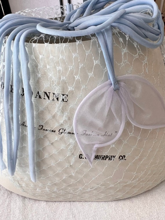 Vintage Fascinator Pale Blue Netting Gorgeous Hat… - image 4