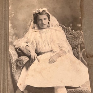 Antique Victorian Girl Communion Photograph
