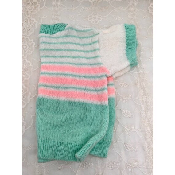 Baby Sweater 9 Months Short Sleeve Mint Green Pin… - image 6