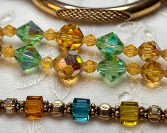 Vintage Bracelets Lot of 3 Crystal Beads Fits 6.50 to 6.75" Wrist