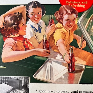 Vintage Coca Cola Ad 6.5&quot; X 9.75&quot; 1930s Coke Ad