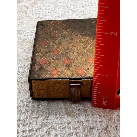 Vintage Compact Zell Brass Diamond Pattern - image 10