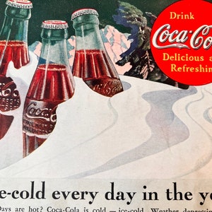 Vintage Coca Cola Ad 6.5&quot; X 9.75&quot; 1930s Coke Ad