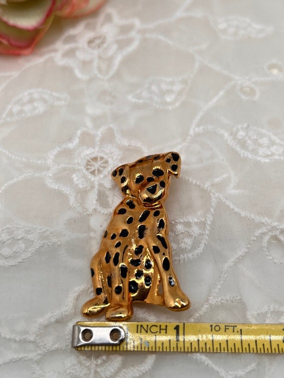 Vintage Dalmatian Gold Plated Pin - image 5
