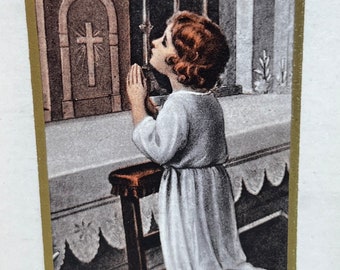 Vintage Holy Card First Holy Communion Made in France 1930s