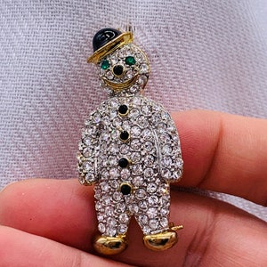 Crystal Snowman Pin
