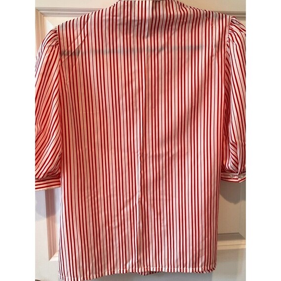 Ladies Blouse Size 12 Red White 1980s Separates b… - image 10