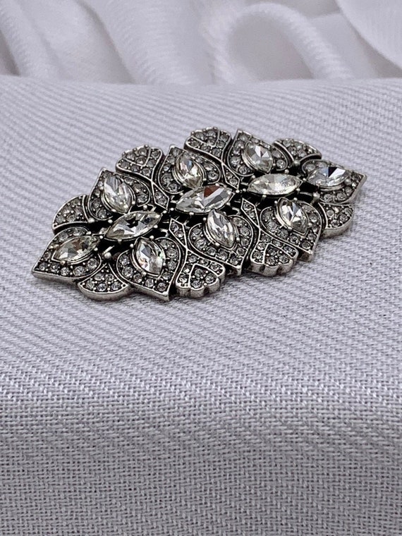 Gorgeous Vintage Brooch Clear Crystal Edwardian Re