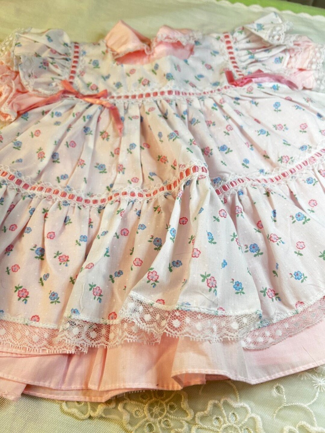 Vintage Baby Dress: Cradle Togs Pink Floral Pinafore (12 Months) - Etsy