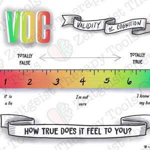 Validity of Cognition Scale – Ruler Style Printable | EMDR Therapy Visual Aid | Trauma-Informed Counseling Tool | Digital Download